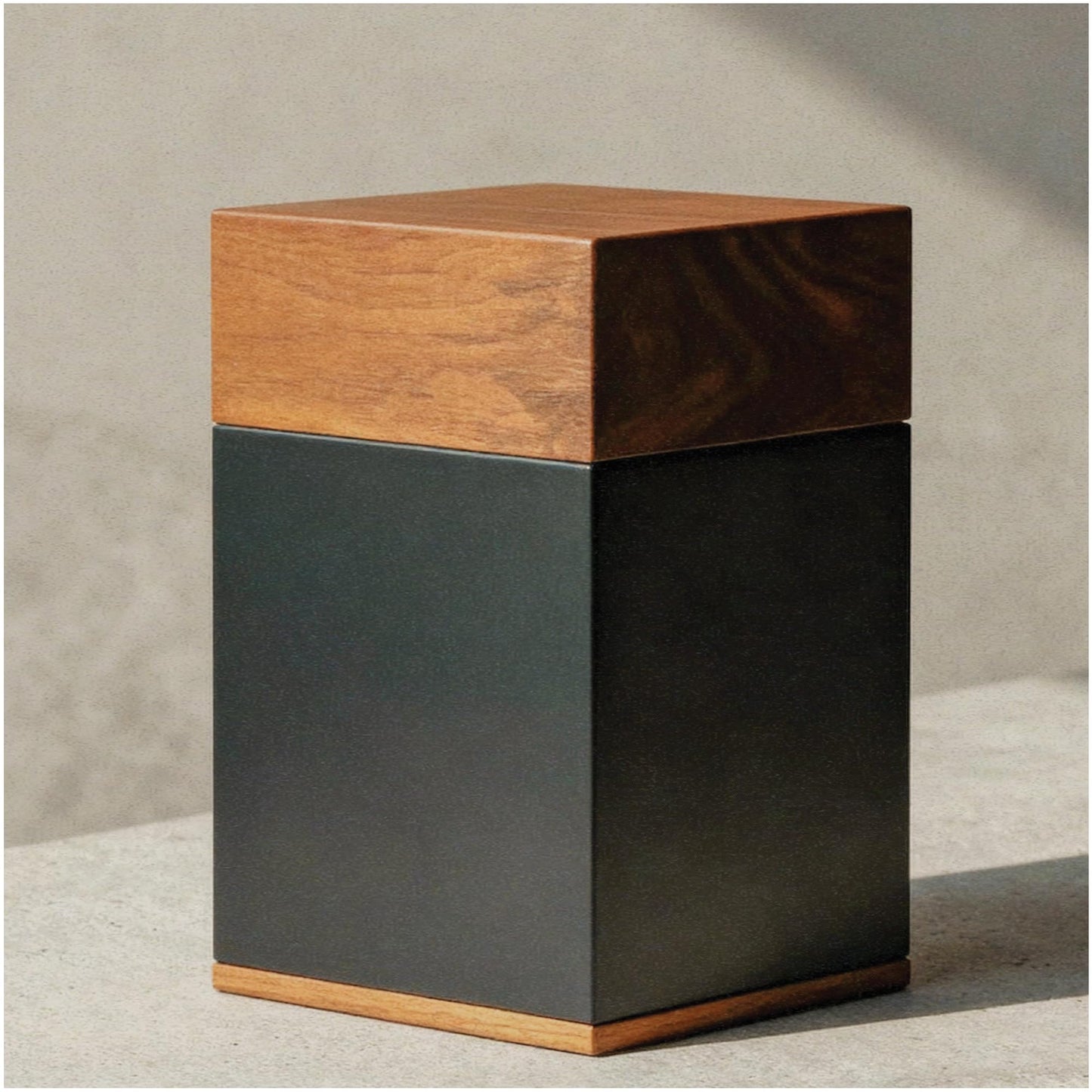 AspenStudio Black Walnut Wooden Cremation Urn for Adult Human Ashes Handcrafted Urn by Aspen Studio