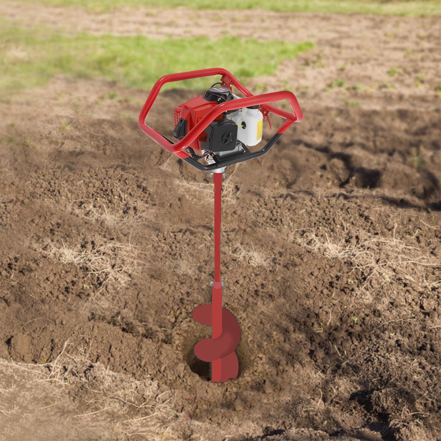 C CLINK Auger Extension 18" Red Steel Structure Fits All powerheads with a 7/8” Connection