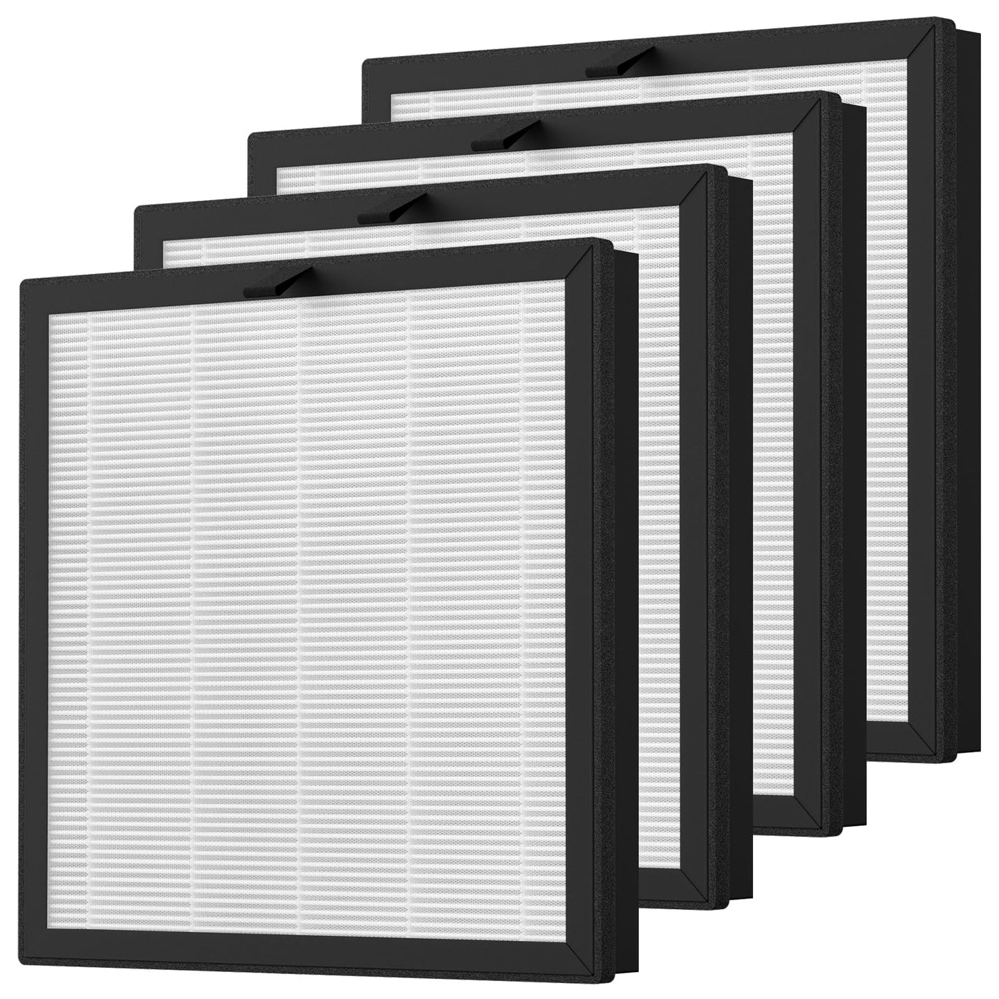 SAKEGDY 4-Pack A3 Air Purifier Replacement Filter for VEWIOR A3 Air Purifier, AMEIFU G3 Air Purifier (Sferf-30) and Tailulu HQZZ-260, 3-in-1 H13 True HEPA Filter Activated Carbon