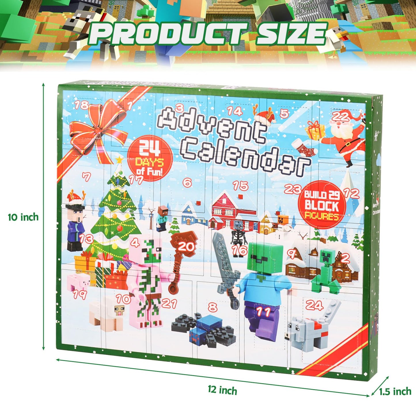 Christmas Advent Calendar 2025 Kids, 24 Days Toy Figures Building Blocks Christmas Countdown Including 29 Characters, Surprise Christmas Gifts for Kids Boys Girls Collectors Fans