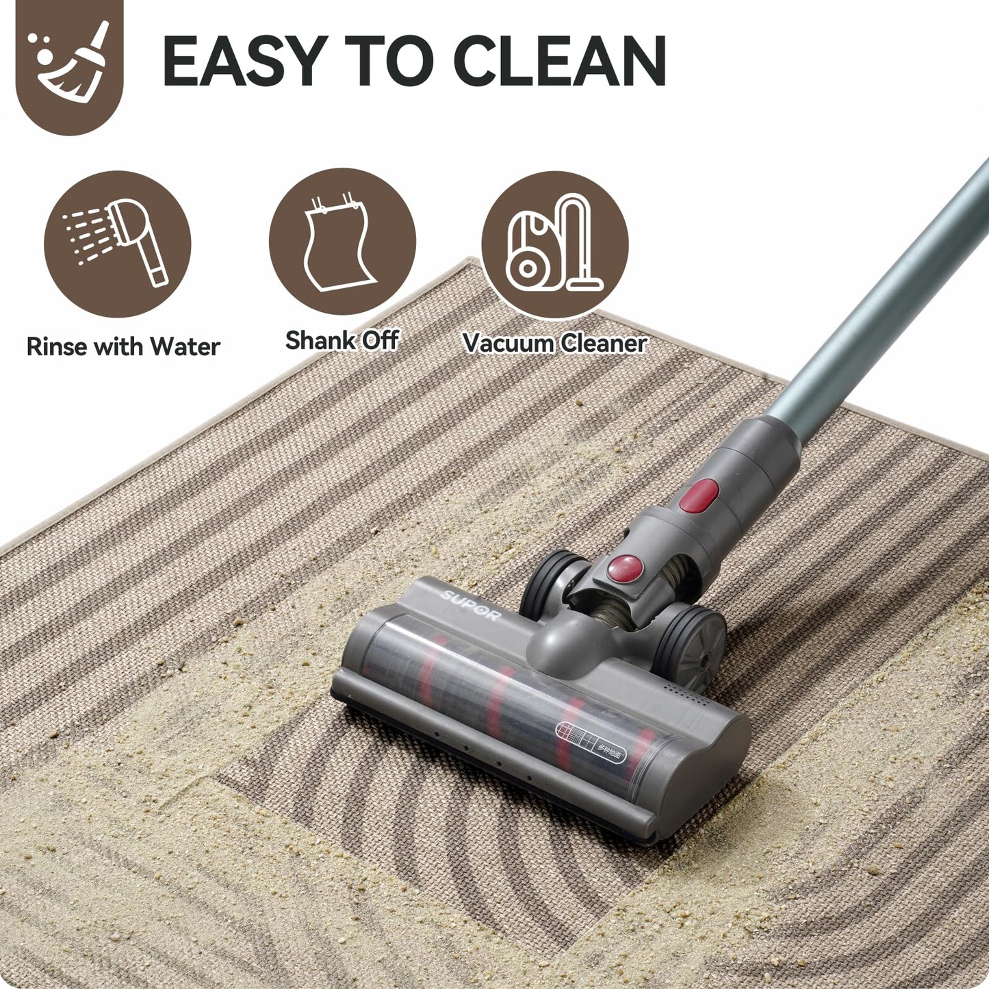 YDKGL Front Door Mat 36''x59'', Absorbent Dirt Resist Washable Non Slip Low-Profile Indoor Doormat, Welcome Entryway Door Mats,Brown