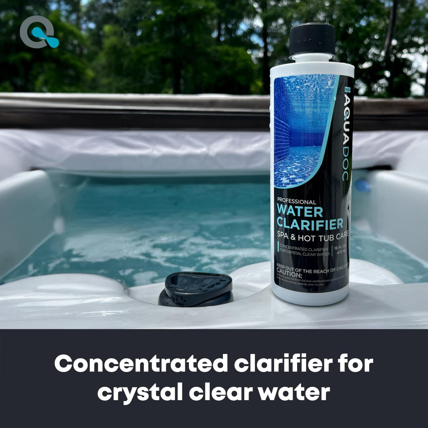 MAV AquaDoc 16oz Spa & Hot Tub Clarifier for Fast Acting Cloudy Water Treatment - Keep Your Spa Clear & Balanced