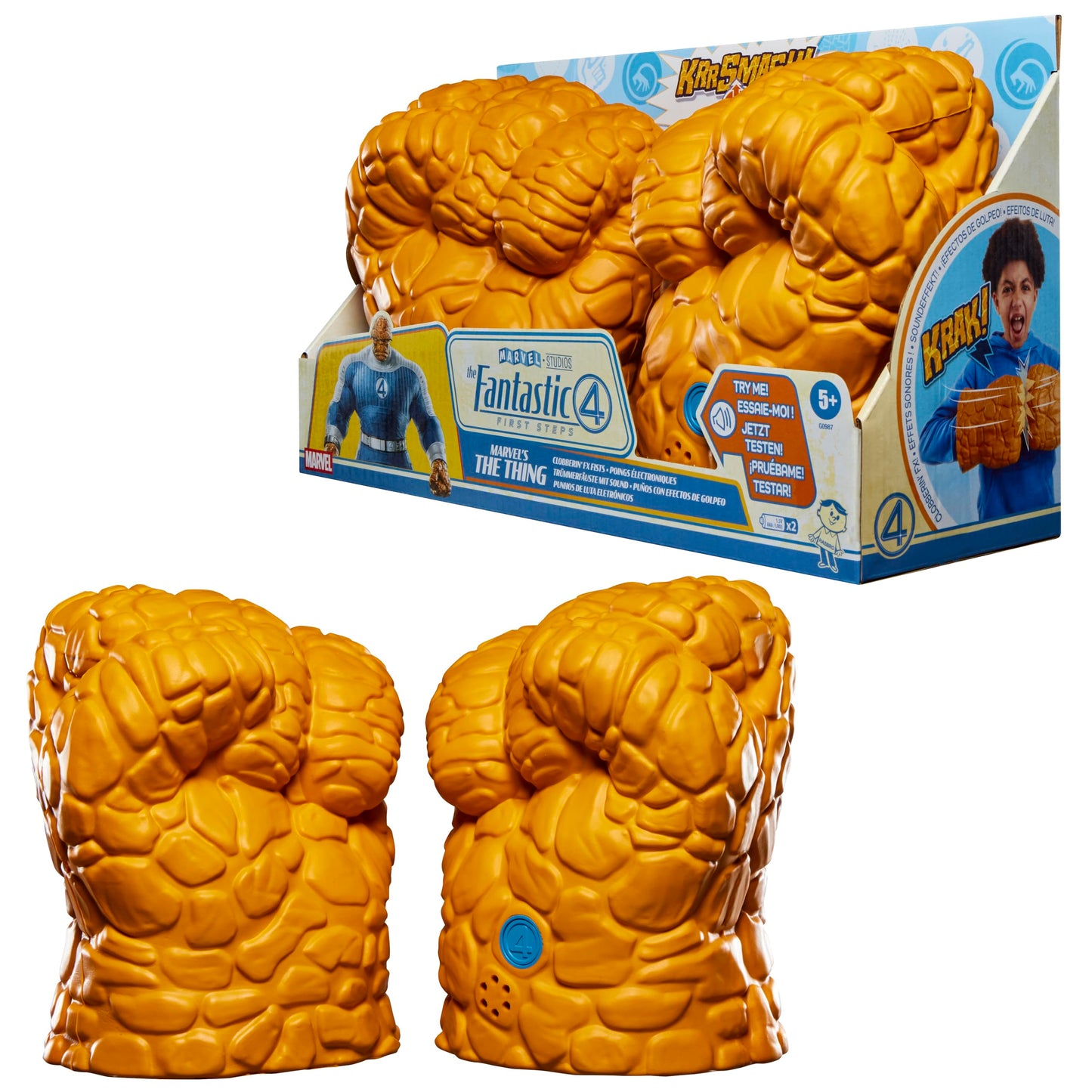 Marvel Studios’ The Fantastic Four: First Steps Marvel’s The Thing Clobberin’ FX Fists, Super Hero Role Play Toys for Costumes, Kids Ages 5+