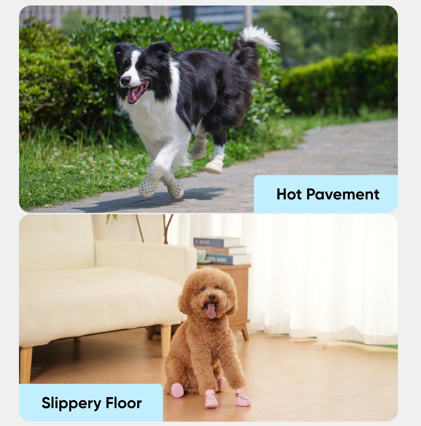 Dog Shoes: Non-Slip Waterproof Sandals for Hot Pavement, Breathable Perforated Boots, Large/Medium/Small Sizes, Ideal Paw Protector, Outdoor Clog Booties (Sky Blue, Size 3)