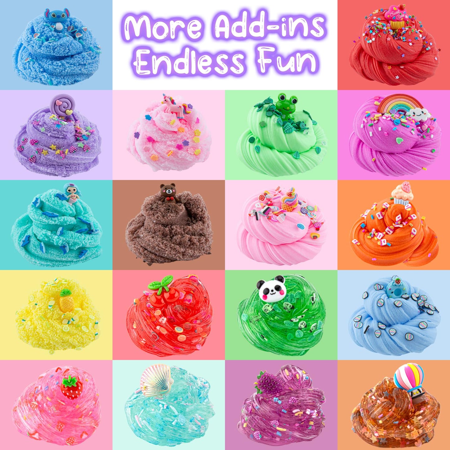 Okaybee 18 x 80 mL Big Premade Slime Kit, 48 FL OZ Slimes Includes Butter, Clear, Cloud Slime, Slimes Party Favors for Kids, Sensory Experience Toy, Birthday Easter Halloween Girls Gift & Boys Gift