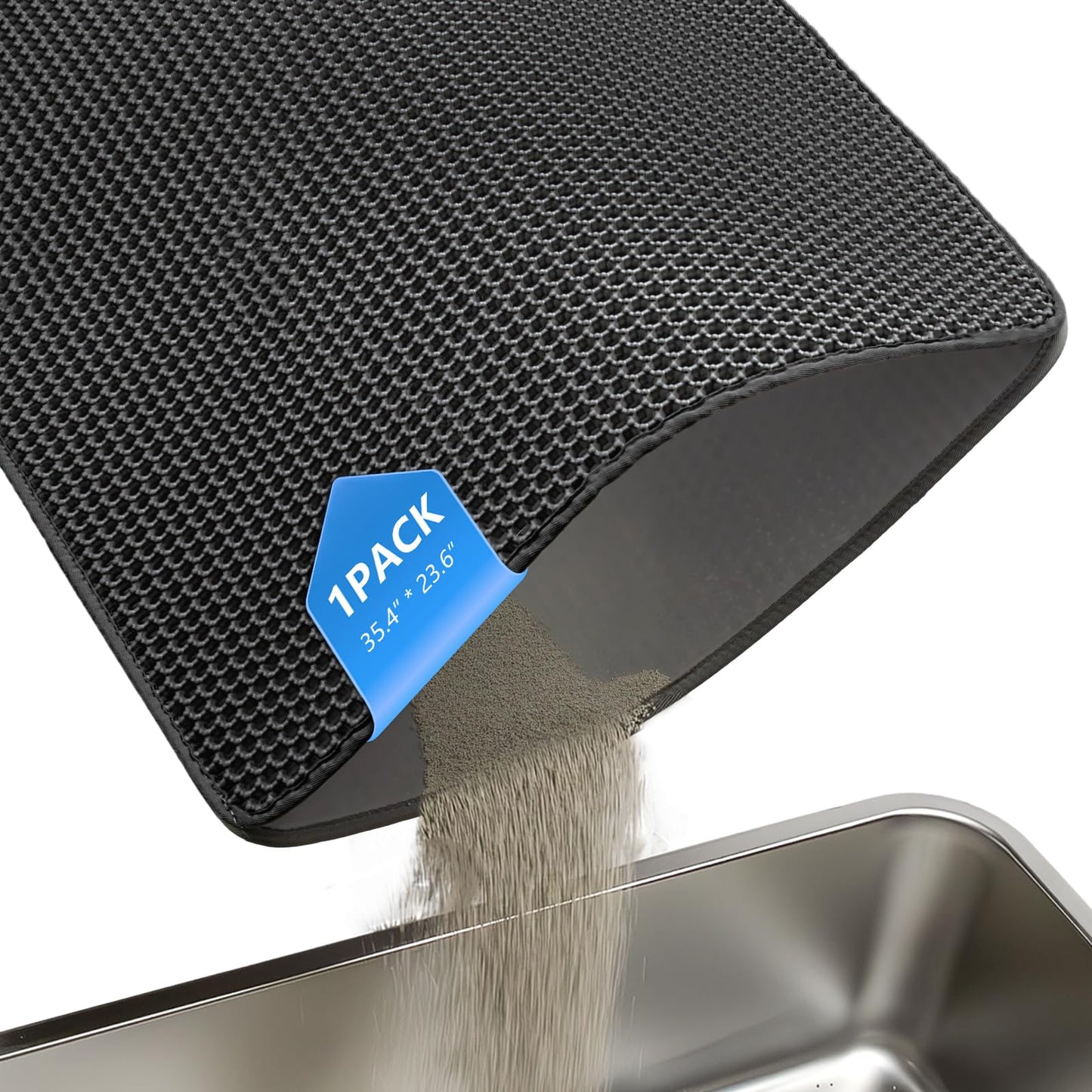 ZuHucpts Large Cat Litter Mat Trapper -120 x 70cmPack of 1 Honeycomb Double Layer Litter Mat -Traps Messes, Easy Clean and Durable, Non Toxic Trapper Rug Suitable for Litter Tray