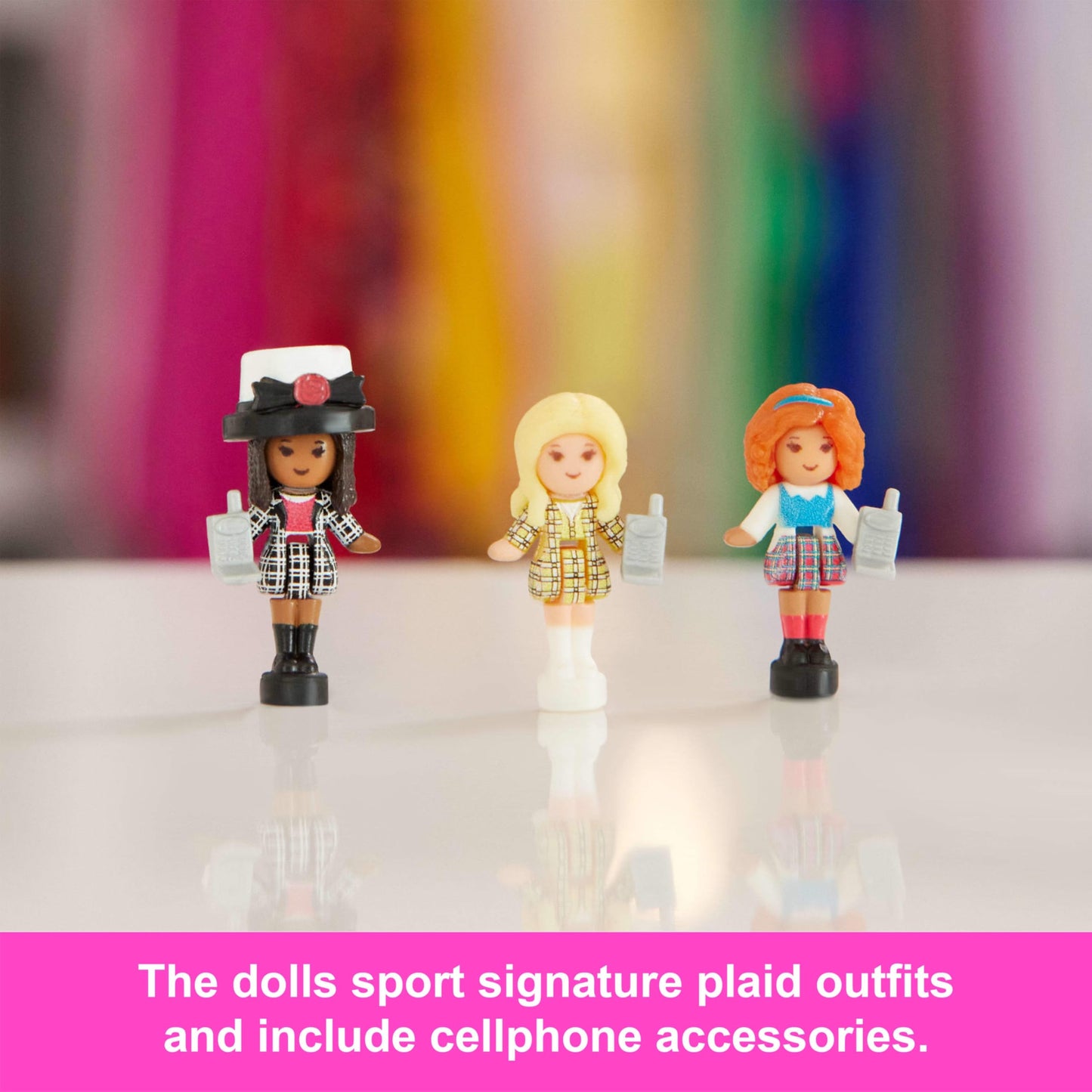 Polly Pocket x Clueless Collector Compact, Micro Dolls and Playset, 5 Themed Accessories Including Toy Car, Cher, Dionne, & Tai