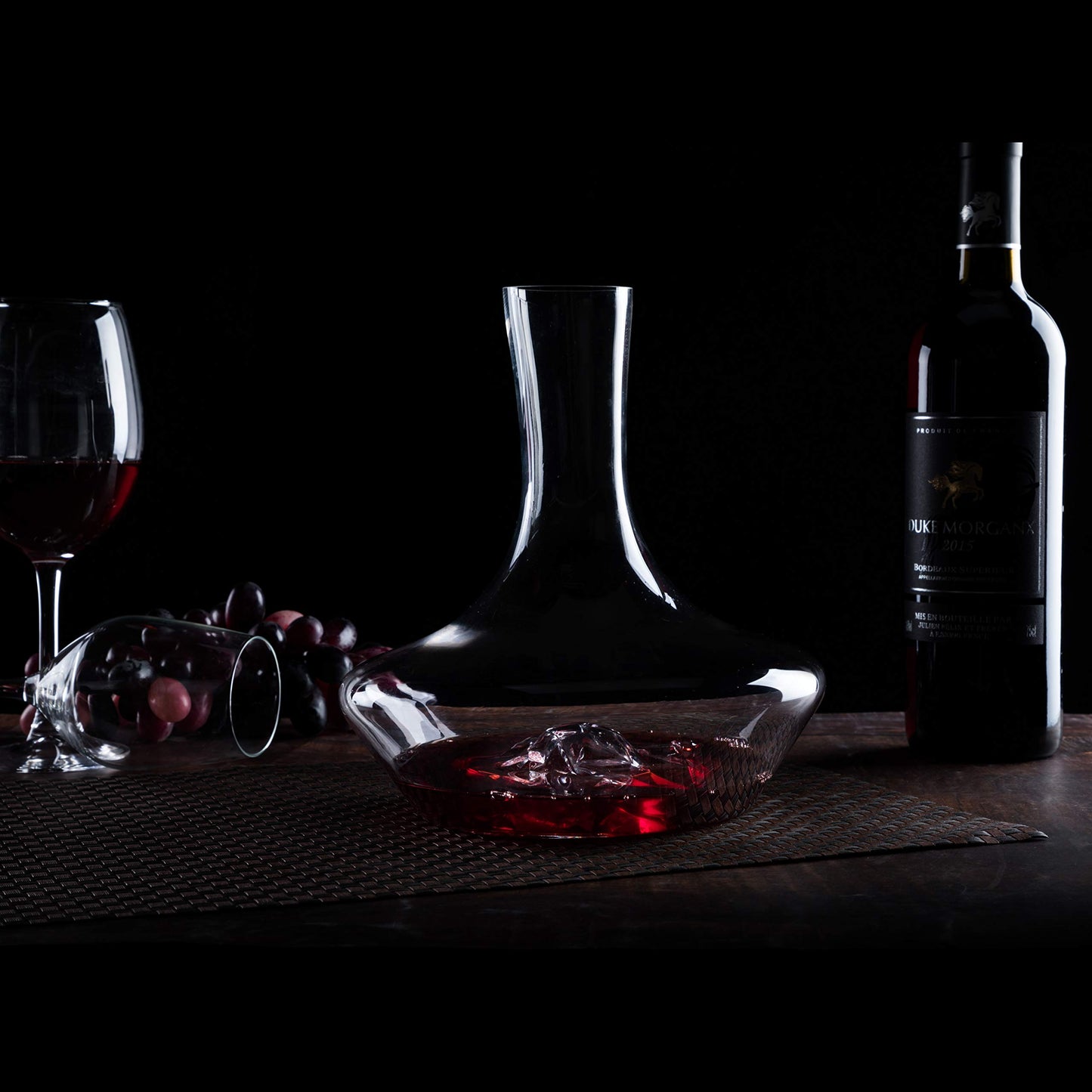 YouYah Iceberg Wine Decanter Set with Aerator Filter,Drying Stand and Cleaning Beads,Red Wine Carafe,Wine Aerator,Wine Gift,100% Hand Blown Lead-Free Crystal Glass