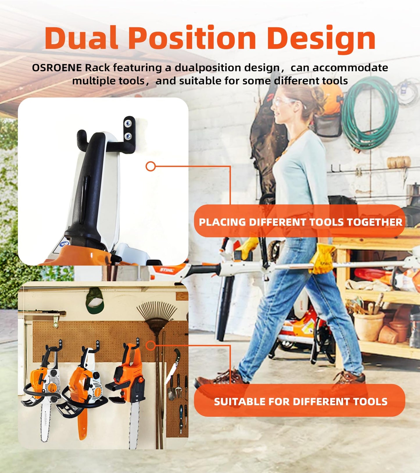 Chainsaw Hanger, 6 Pack Chainsaw Wall Mount Hook, Heavy Duty Chainsaw Holder, Racks for Garage Organization Garage Storage Shed Organizer Mounted Chainsaw Storagw Hamgers