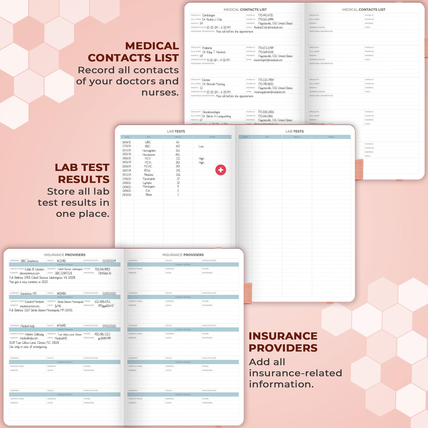 Clever Fox Large Medical Planner 12-Month – Medical Notebook, Health Diary, Wellness Journal to Track Health – 12 Months, 7x10.5″ (Light Pink)