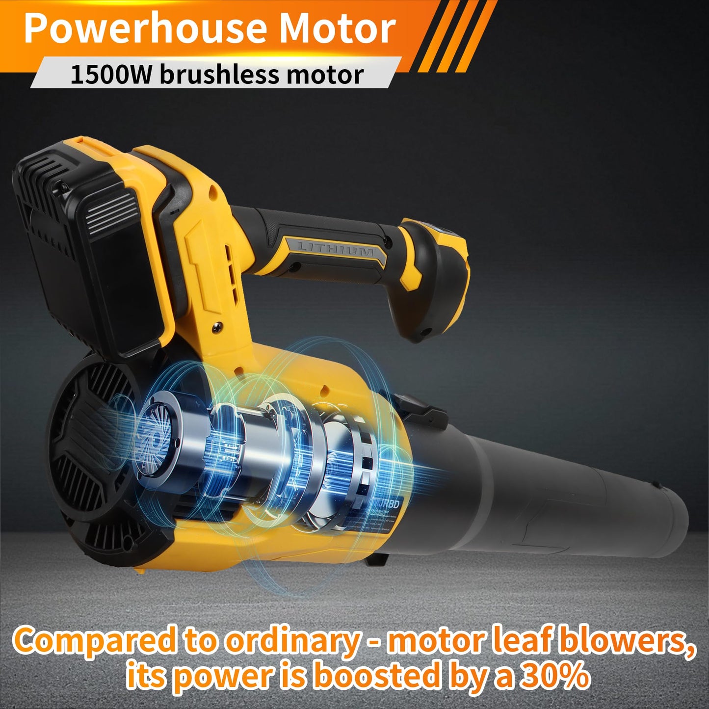 Cordless Leaf Blower - 1500W Brushless,120MPH Speed/750CFM Volume.Compatible with Dewalt 20V Max Battery(Battery Not Included) for Lawn, Garden & Driveway Cleaning