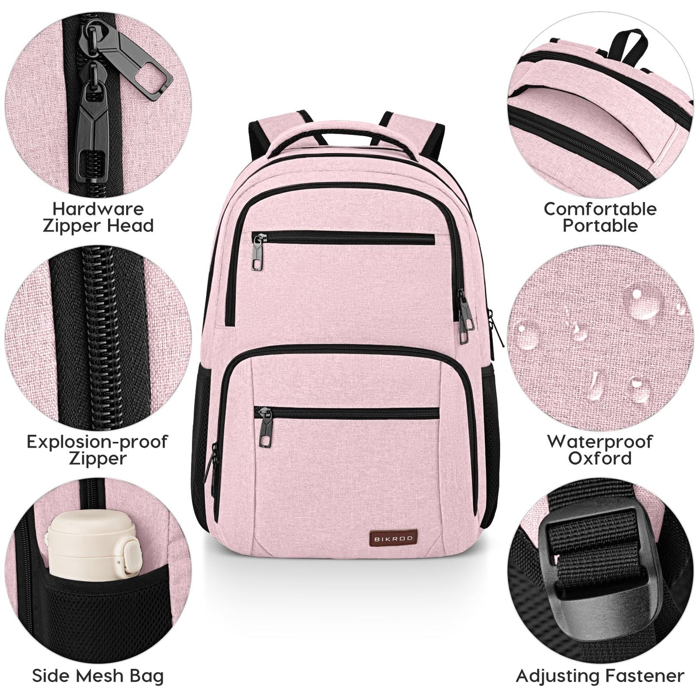 BIKROD Backpack for Girls Women, School Backpack for Teen Boys, Lightweight Casual High School Bookbag, Daily-use Travel Laptop Backpack with USB Charging Port Fits 15.6 Inch Notebook