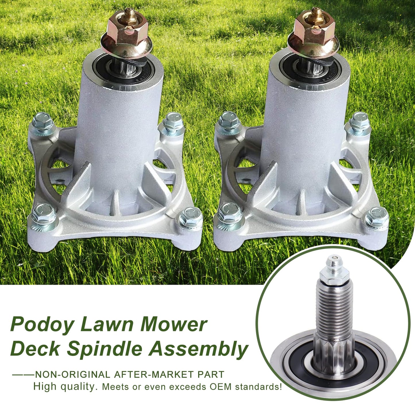 Podoy 532187292, 187292, 192872 Lawn Mower Deck Spindle Assembly for Crafts-man Husqvarn Poulan 192870, 532187292,532192870 567253301 587819701Lawn Mower Parts, Fits 42", 46", 48", 54" Decks