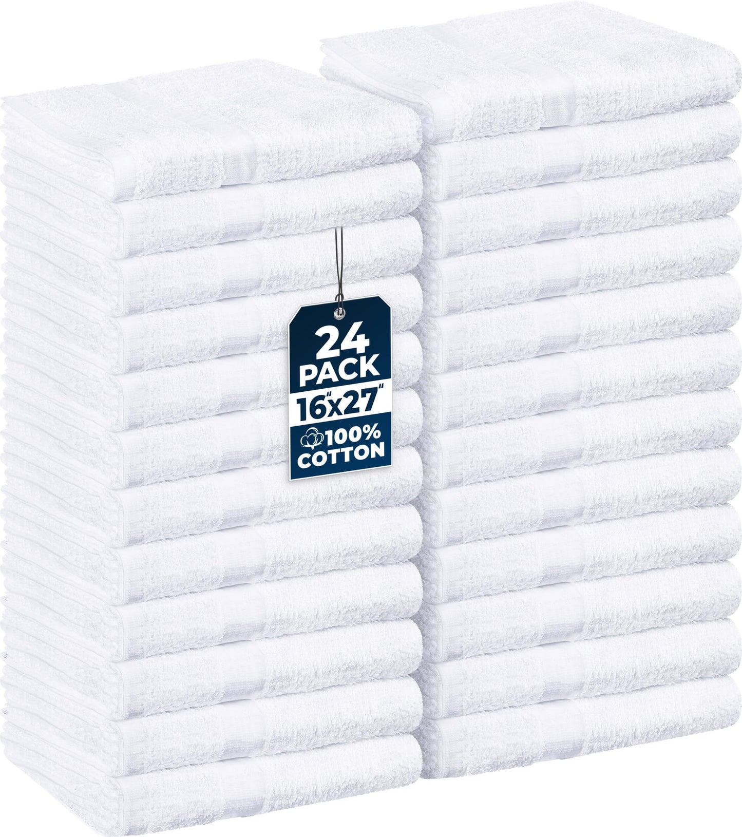 Utopia Towels - Salon Towels, 24-Pack (Not Bleach Proof, 16 x 27 Inches) Highly Absorbent Towels for Hand, Gym, Beauty, Hair, Spa, and Home Hair Care (White)