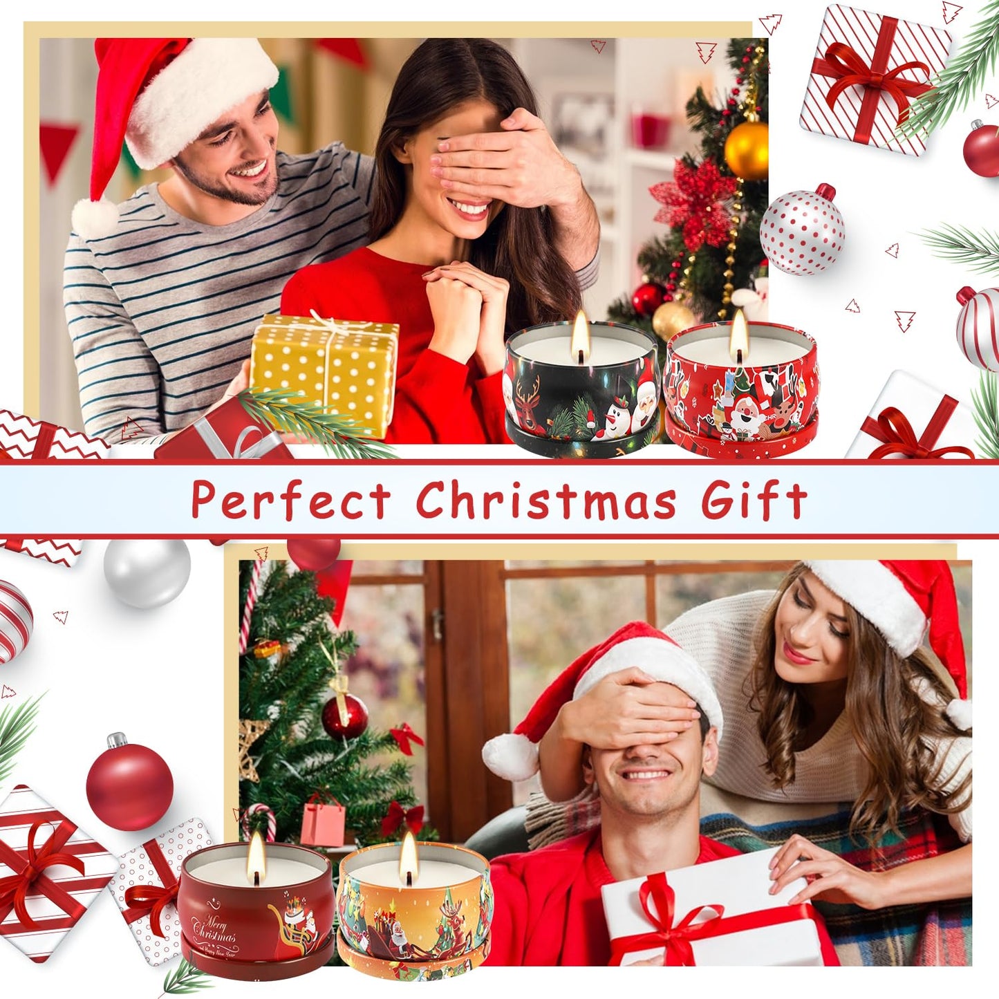 36Pack Christmas Scented Candles Sets,Long Burning,Clean Burn,2.5oz Natural Soy Wax with Essential Oils Decorative Aromatherapy Candles for Christmas，Thanksgiving Gift, Home Scented