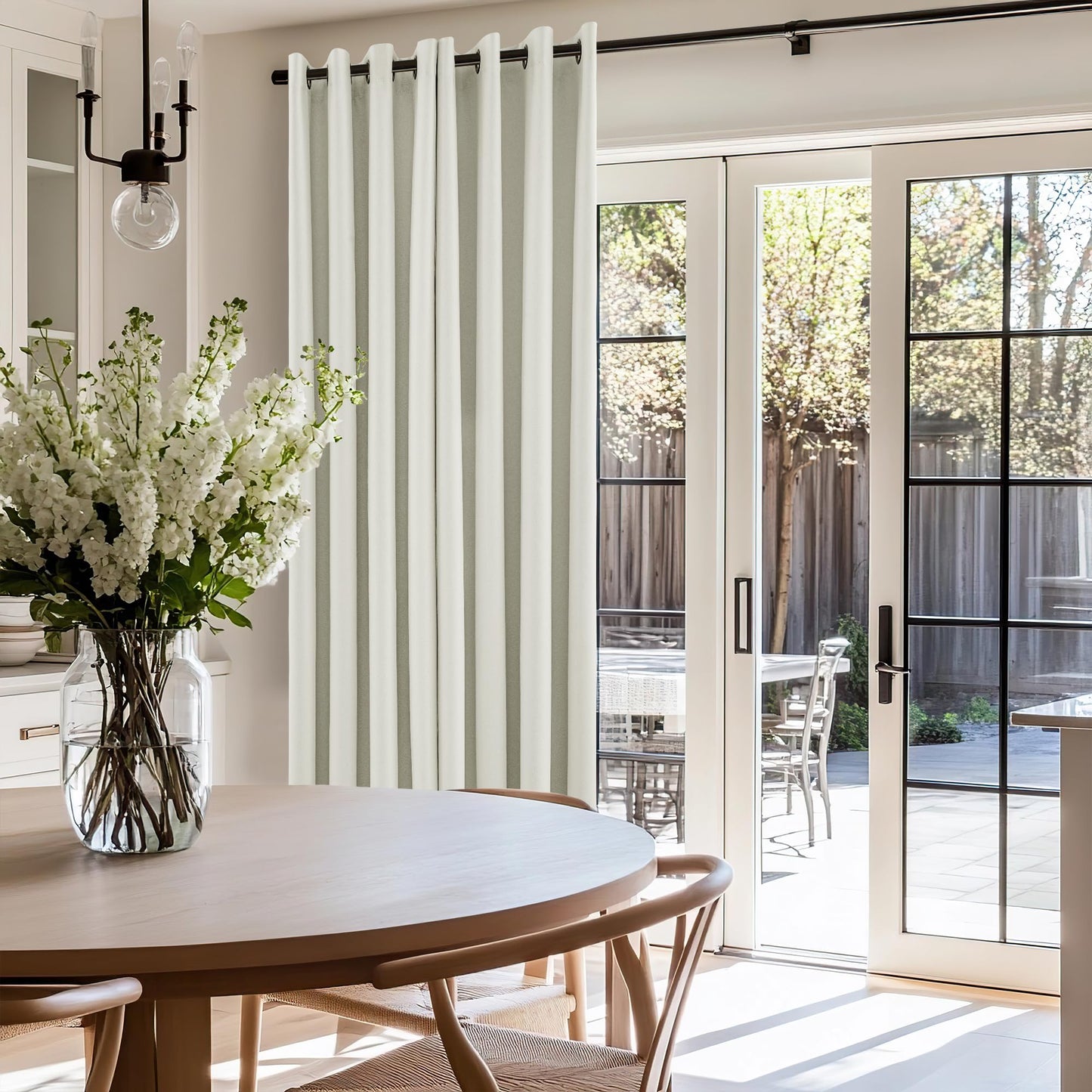 100% Blackout Linen Curtains 84 Inches Long Linen Textured Black Out Curtains Full Light Blocking Thermal Insulated Energy Saving Drapes Panels with White Liner 52x84 Inches 2 Panels Ivory White