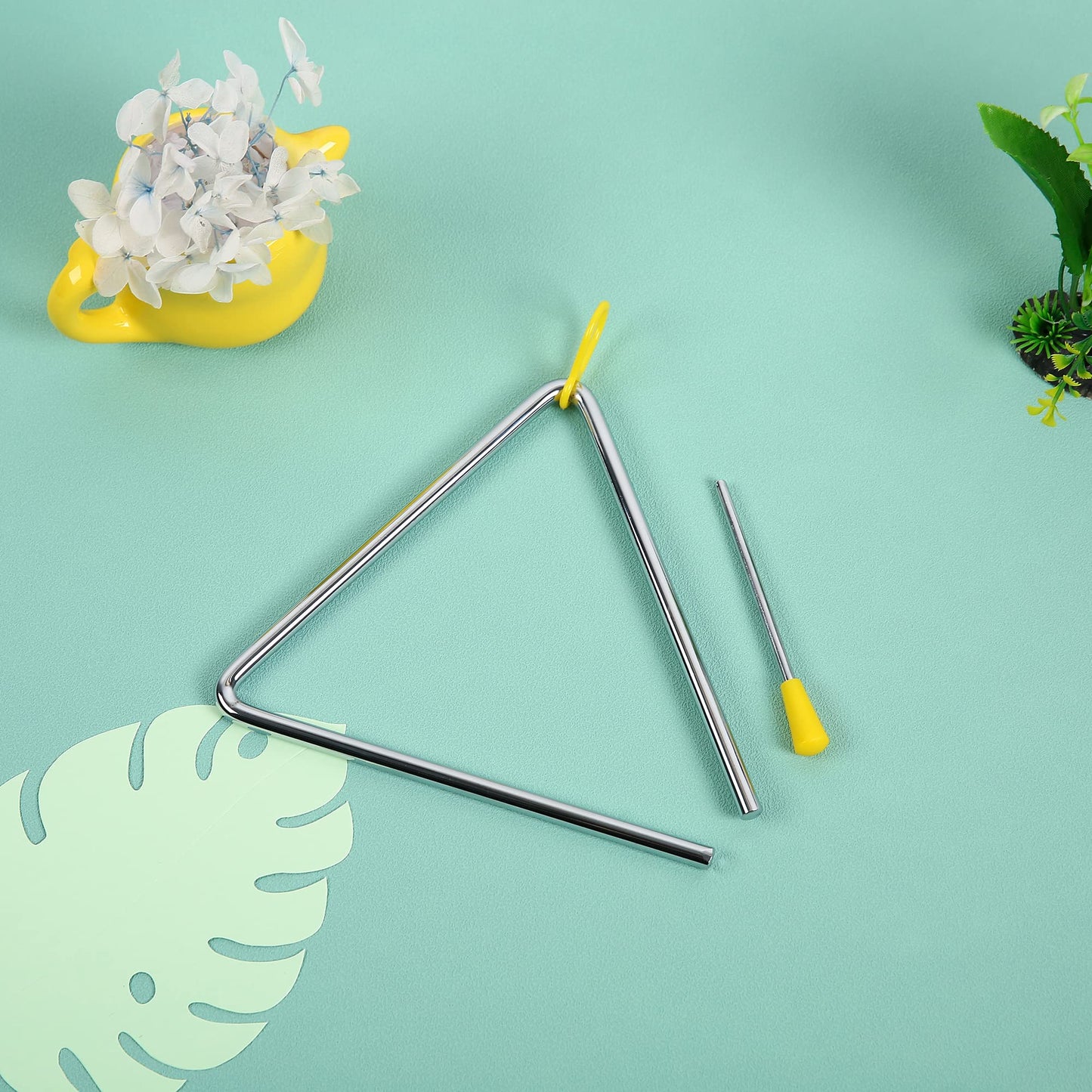 10 Pcs Musical Triangle Instrument, 6 Inch Steel Music Percussion Triangle