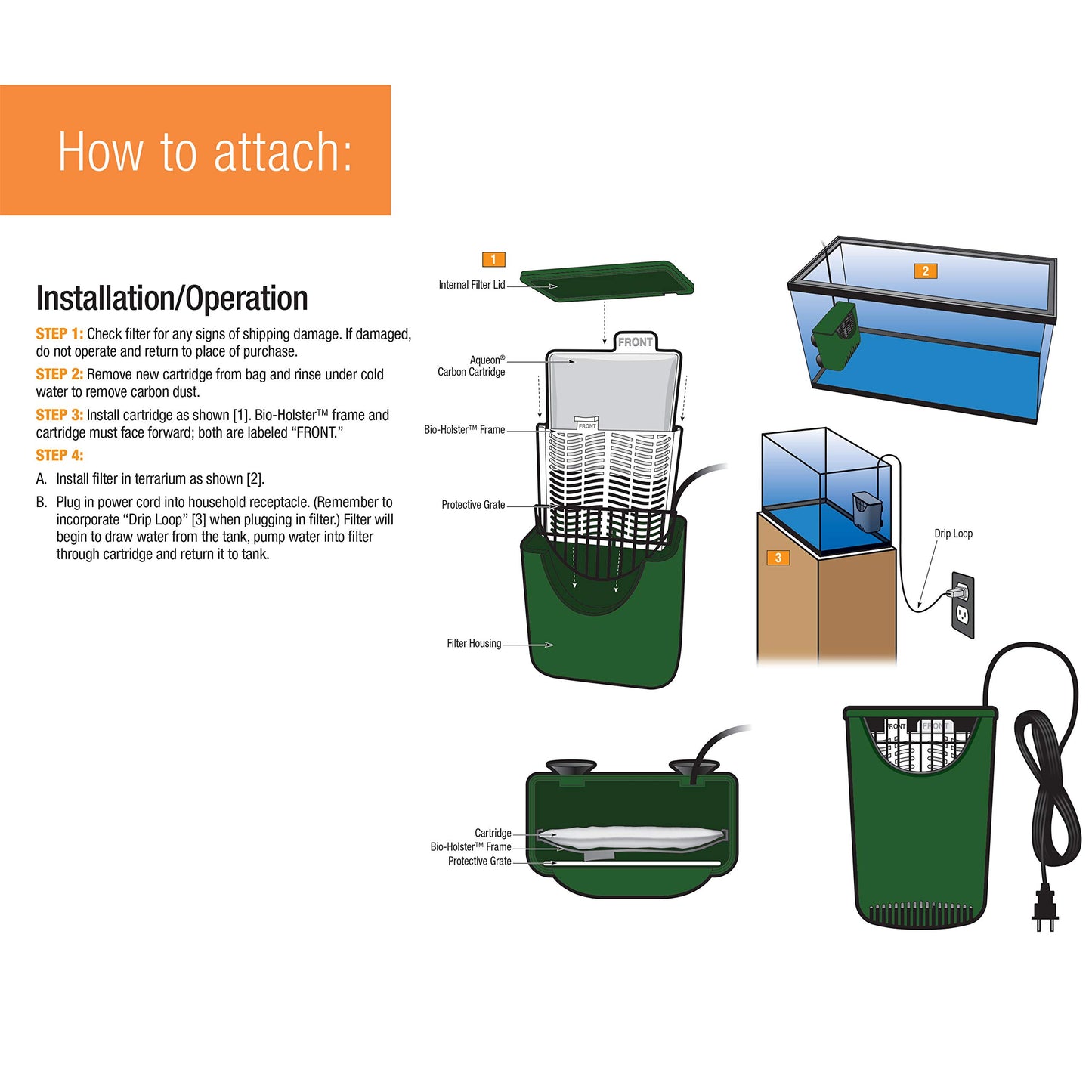 Zilla BCI276876 Aquatic Reptile Internal Filter - Size 20