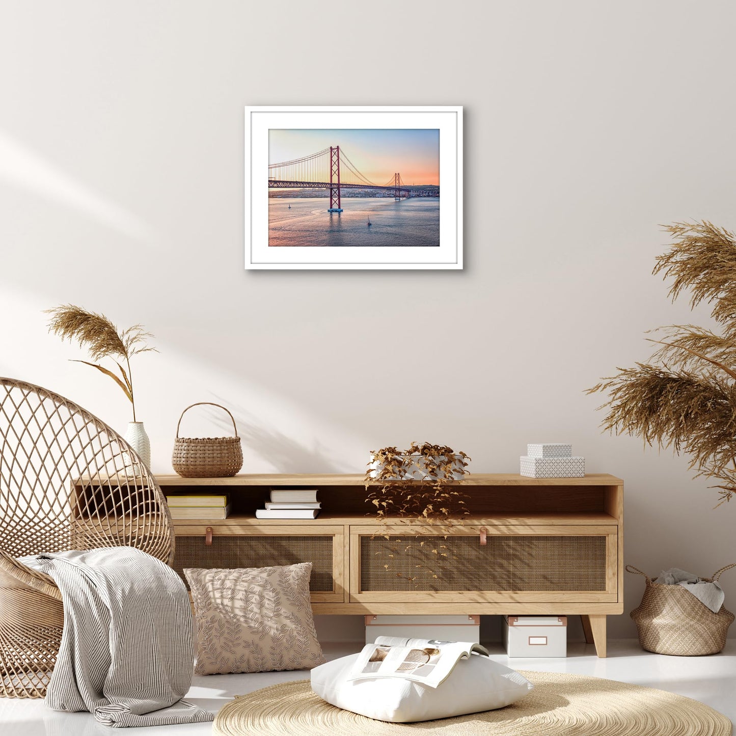 Americanflat 17x23 Picture Frame with Polished Plexiglass - Use as 13x19 Frame with Mat or Display 17x23 Photo Without Mat - Streamline Collection - Thin Border Picture Frames for Wall - White