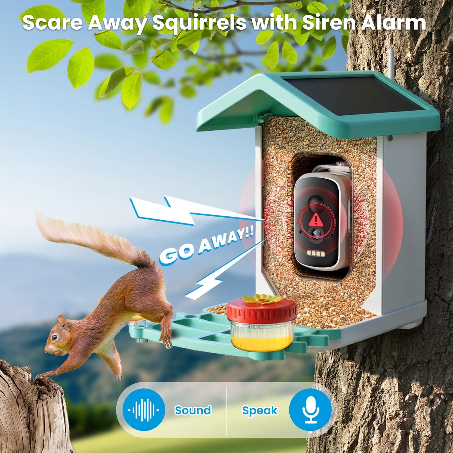 Yezloris Smart Bird Feeder with Camera, 2.5K HD AI Bird Watching Camera, Wireless Outdoor Solar Powered, Identifies 18000+ Species, Motion Detection, Night Vision, Waterproof – Gift for Bird Lovers