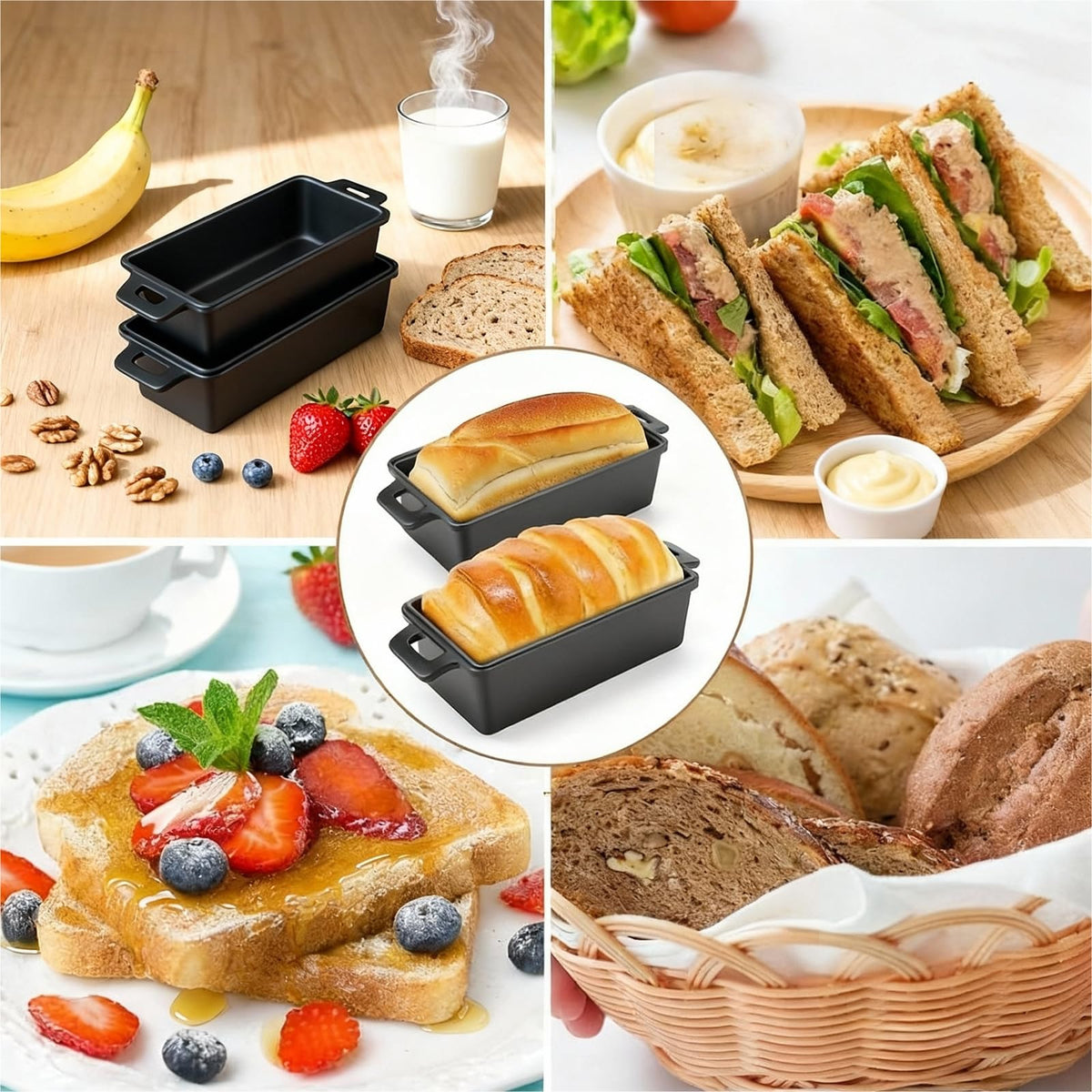 Erdisc 9x5 Inch Cast Iron Loaf Pan with Lid, Pre-Seasoned for Sourdough and Homemade Baking, Heavy Duty Nonstick, Oven Safe Bread Pot