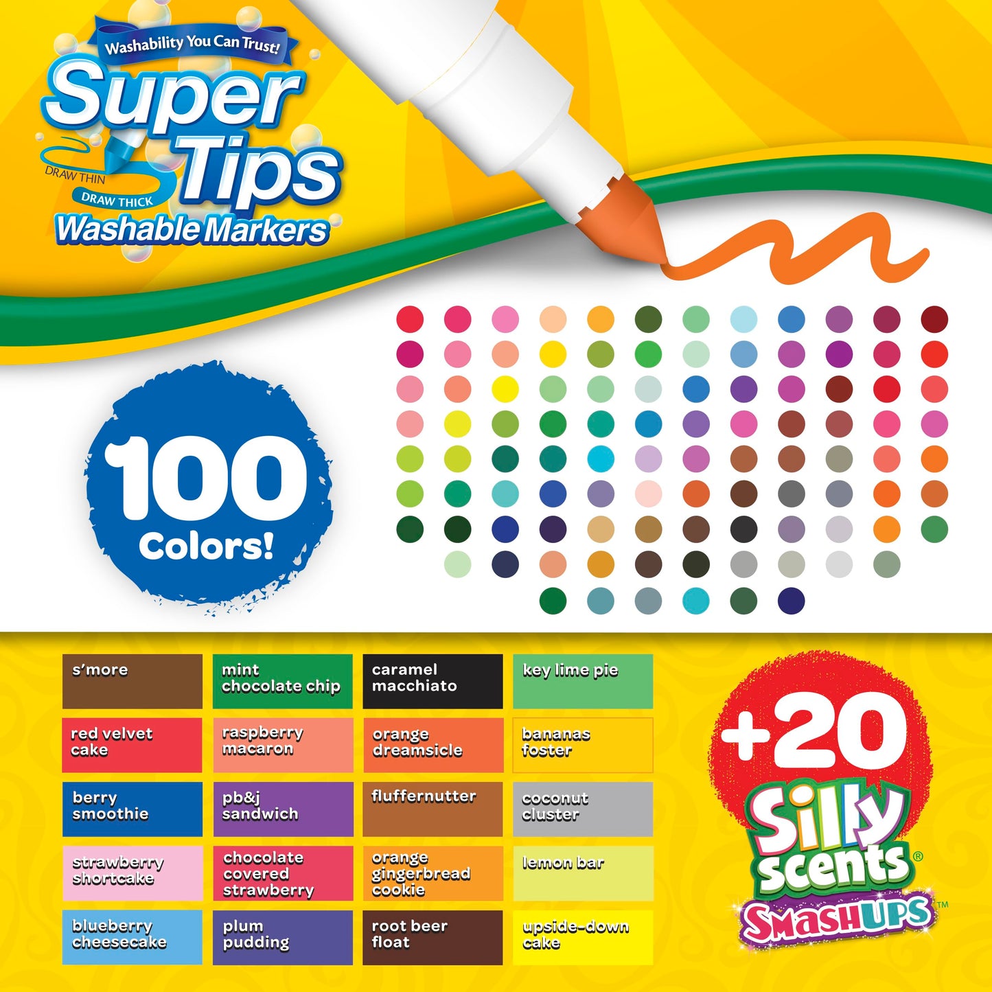 Crayola Super Tips Washable Markers, 120 Count, Holiday Toys, Gift for Boys and Girls, Kids, Stocking, Arts and Crafts, Gifting