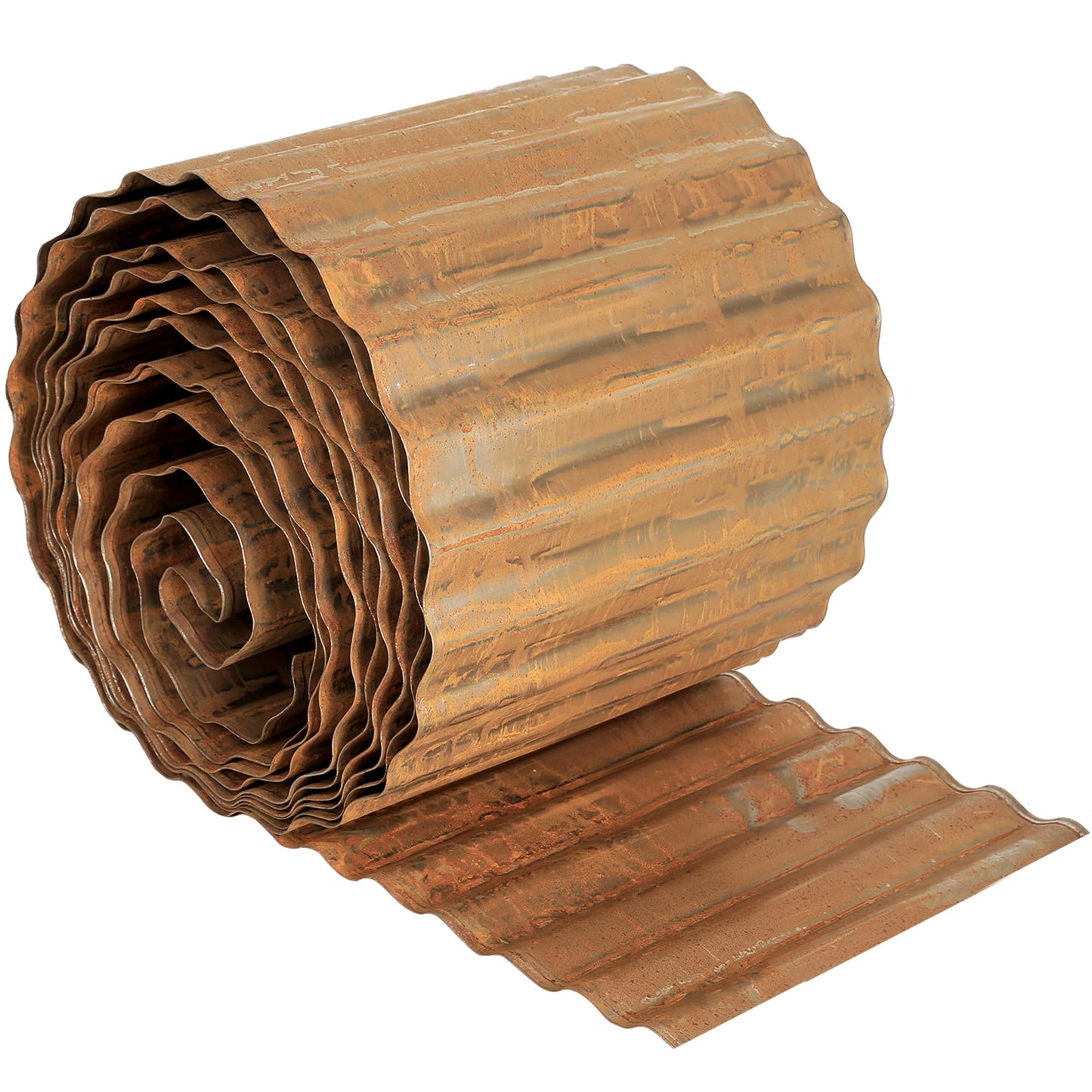 Worth 20 Feet Pre-Rusted Wavy Garden Edging - 8" Height - Heavy Duty Steel Lawn Edging - Long Metal Folding Garden Strips for Raised Flower Beds and