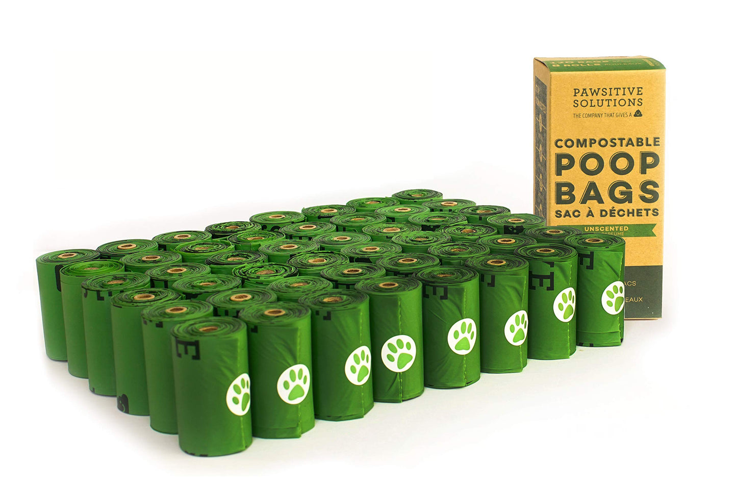 Pawsitive Solutions 6 Pack (720 Bags) Compostable Extra Thick and Strong Unscented Doggy Poop Waste Bags - Easy Open - Eco-Friendly