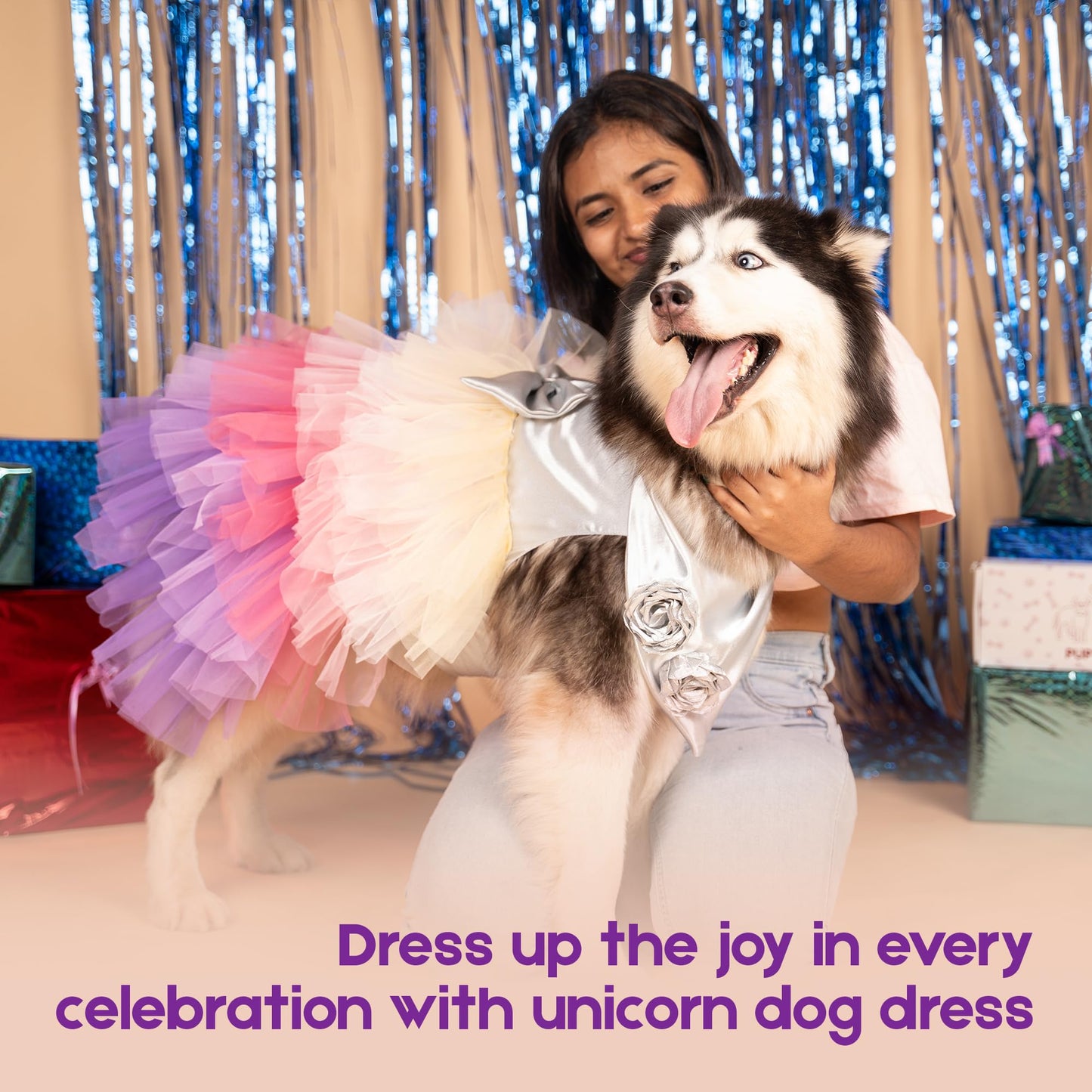 Puptail Dog Dress with Lovely Bow Puppy Dress Pet Apparel Dog Clothes for Small and Large Dogs and Cats XL Multi Colored