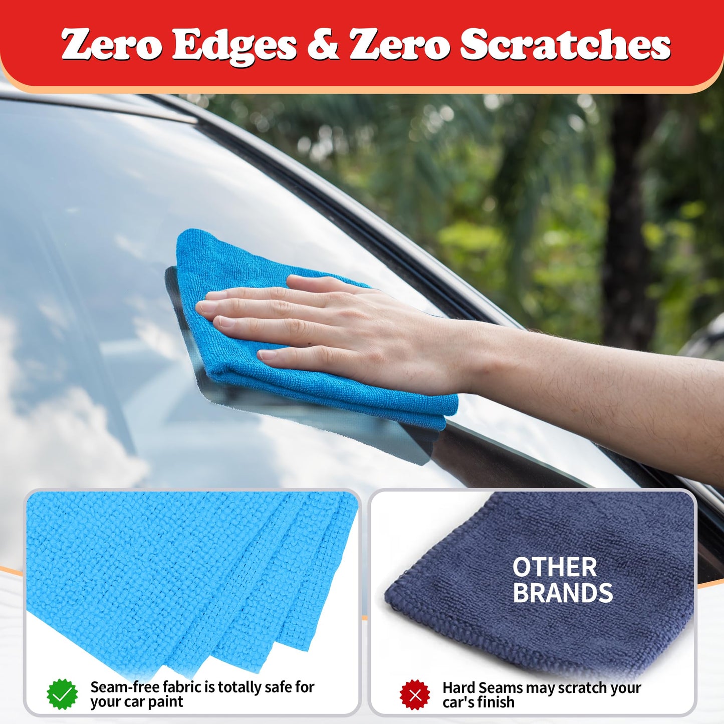 FIXSMITH Shop Towels, Microfiber Cleaning Cloths Bulk, 200 Pack Microfiber Towels for Cars, All-Purpose Absorbent Cleaning Rags, Shop Rags for Automotive, Mechanic, Garage, Bar, 11.5 x 11.5 inch
