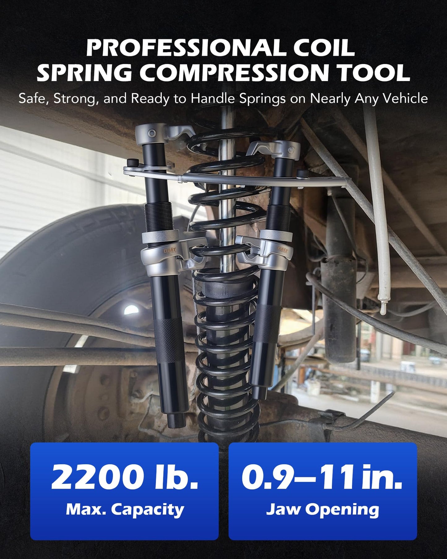 Orion Motor Tech Spring Compressor, 11" Coil Spring Compressor Tool Set of 2 with Extendable Bracket, Heavy Duty Strut Spring Compressor Automotive Suspension Tool with 2200 lb Capacity for Car Truck