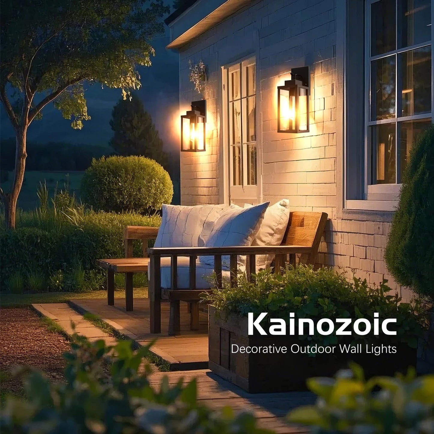 Kainozoic Outdoor Wall Light Fixtures Anti-Rust Porch Lights Outdoor Waterproof Exterior Lighting Fixtures Wall Lantern for Patio Front Door Garage