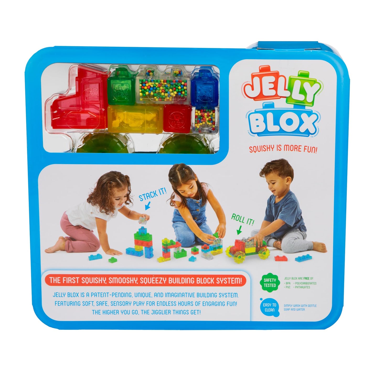 Goliath Jelly Blox Vrroom! Truck Kit | Includes 35 Blocks | Toddler & Preschool Building Blocks Kids Can Squeeze, Stretch, Squish | MESH ACCREDITED | Safety Tested Ouch-Free | Sensory Play Toy Ages 2+