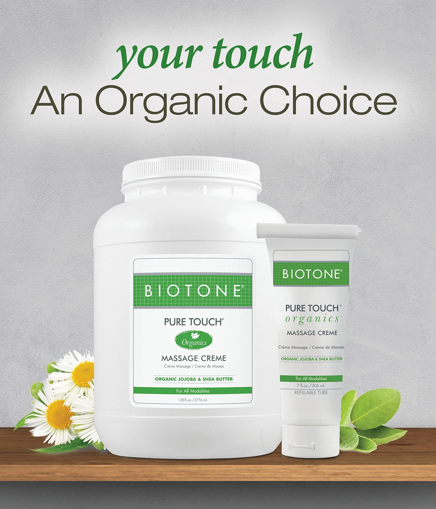 Biotone pure touch organics massage creme 128oz