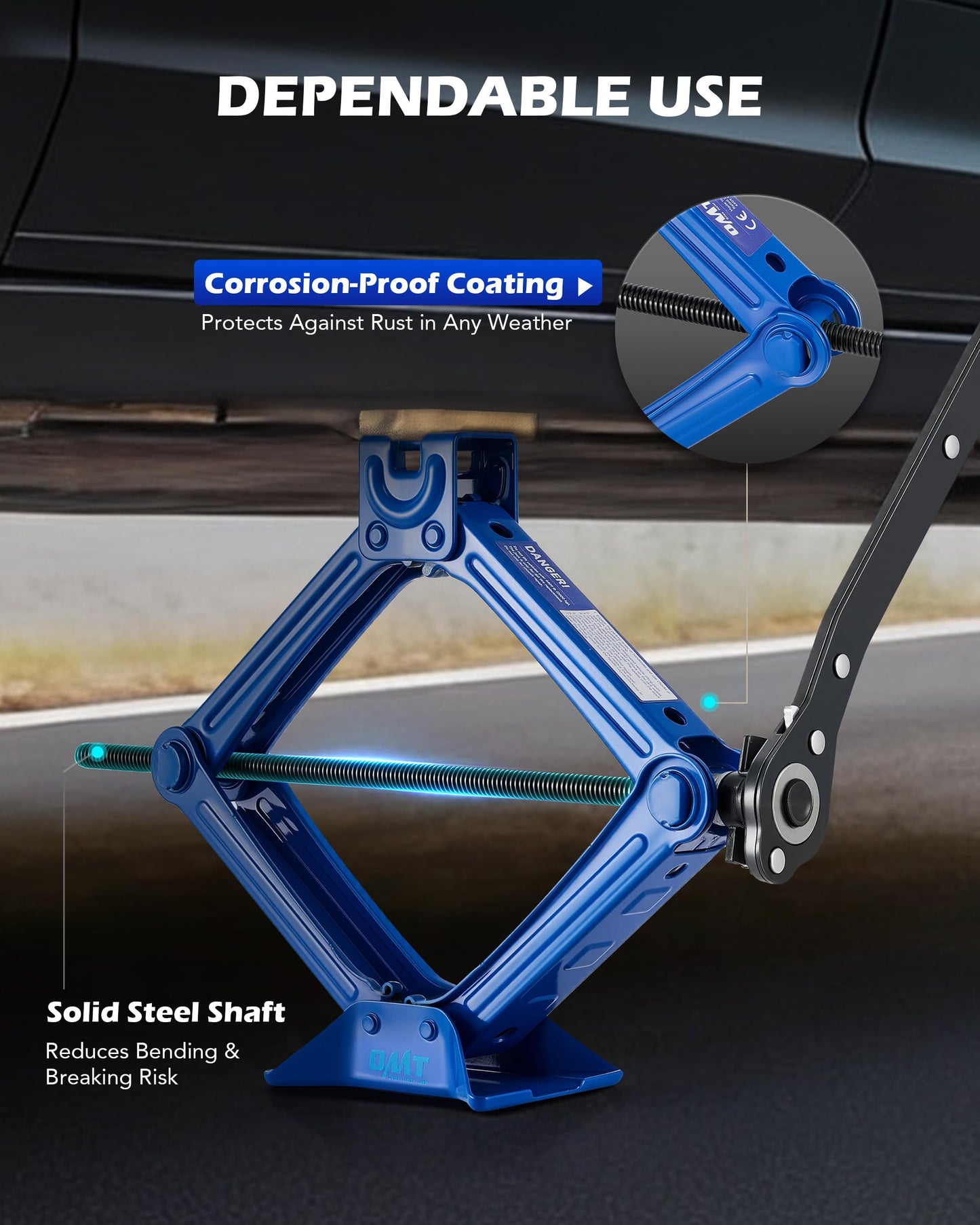 Orion Motor Tech 2 Ton Scissor Lift Jack, 14 pc. Car Jack Kit for Sedan SUV MPV with Drill Socket Ratchet Wrench, Portable Scissor Jack and Stand Kit, Heavy Duty Car Jack for Spare Tire Changing