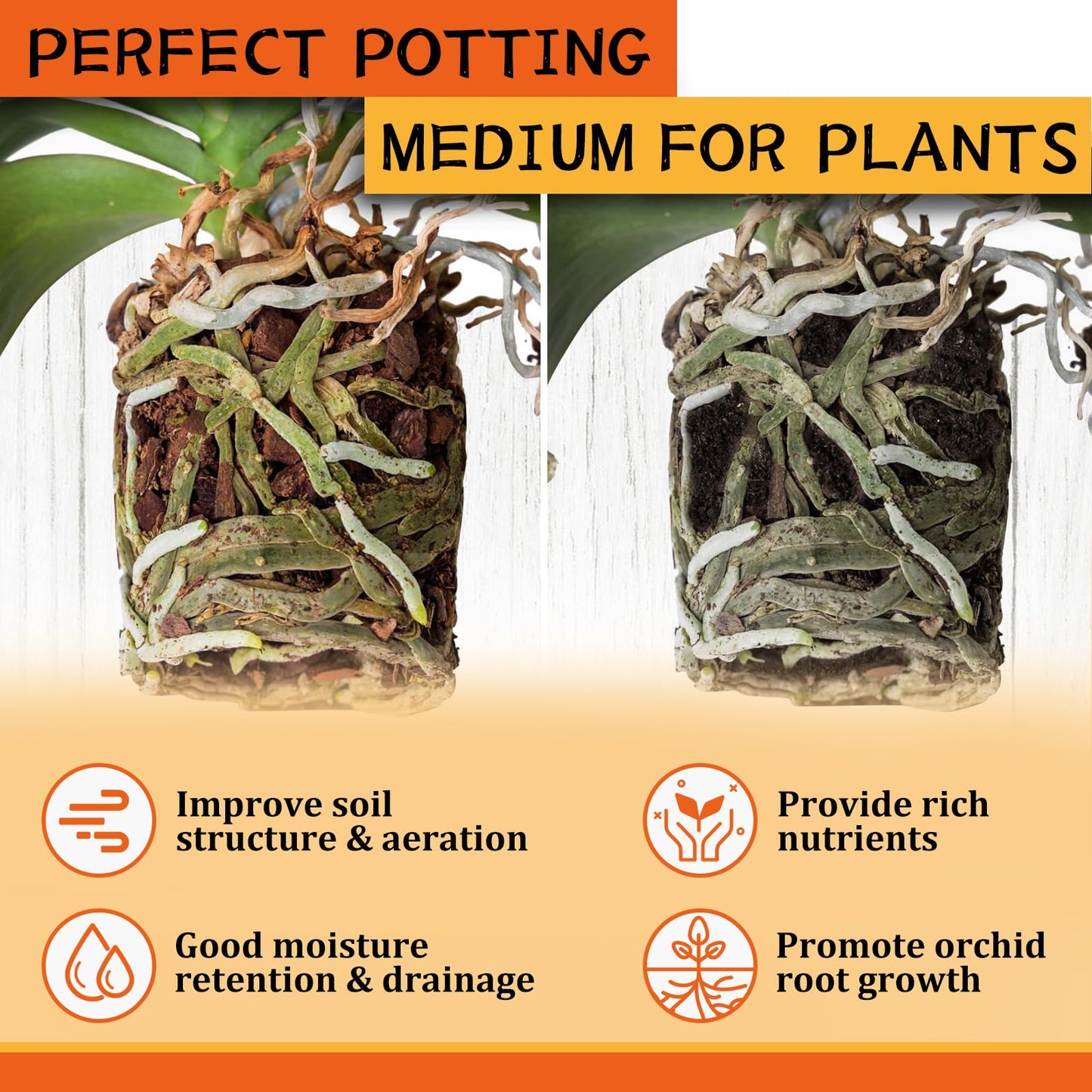 Legigo 10 litres Organic Orchid Potting Bark- All Natural Orchid Bark Potting Mix Pine Bark Wood Chips for Houseplant Mulch, Plants Root Development