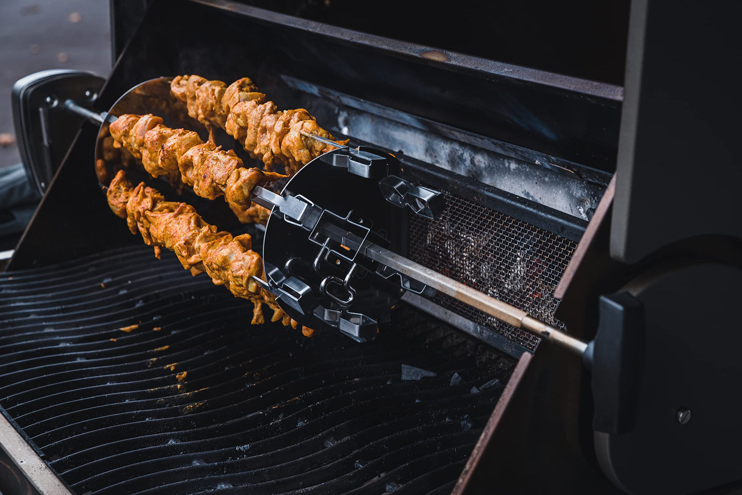 Napoleon BBQ Grill Accessory - Rotisserie Shish-Kebab Skewer Set - 64008 - Fits Most Rotisserie Spit Rods, 6 skewers, 2 Rotisserie Plates, Does Not Include Rotisserie