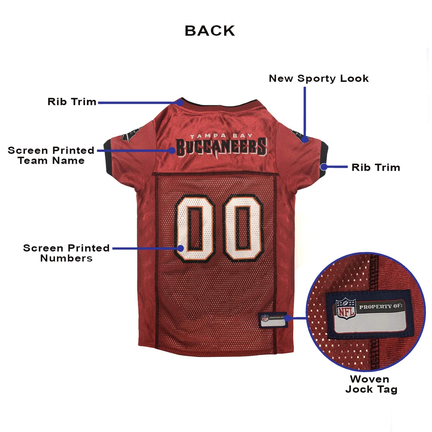 NFL Tampa Bay Buccaneers Dog Jersey, Size: XX-Large. Best Football Jersey Costume for Dogs & Cats. Licensed Jersey Shirt
