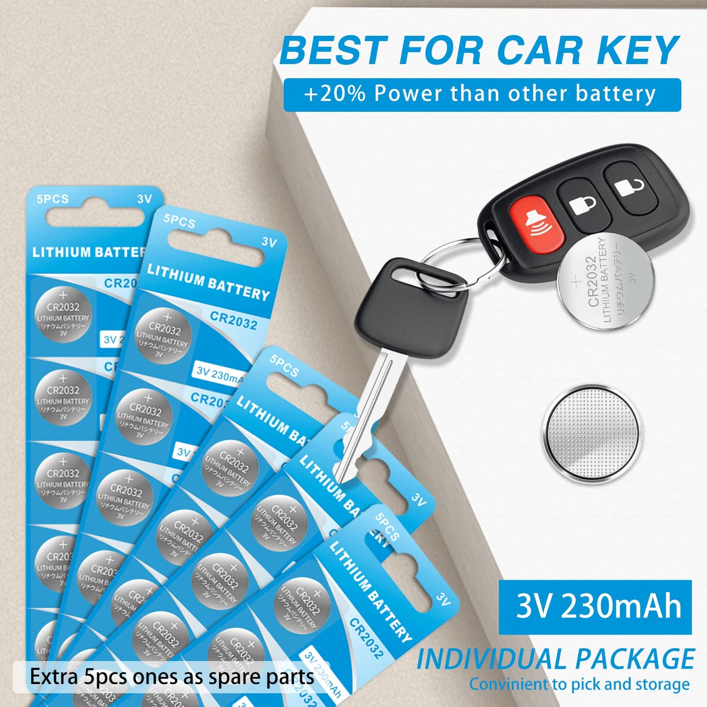 CR2032 Battery CR2032 3V Lithium Button Cell 230mAh 200 Count
