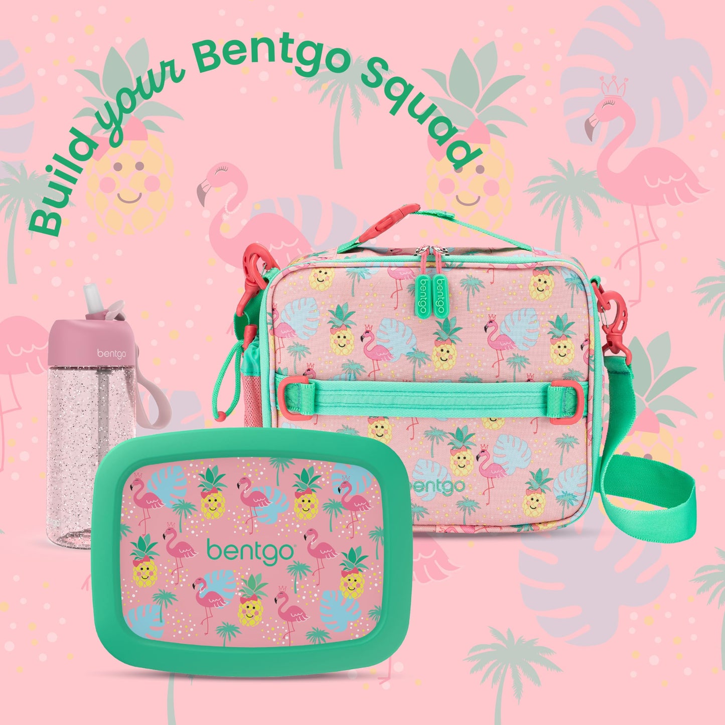 Bentgo Kids Prints Leak-Proof, 5-Compartment Bento-Style Kids Lunch Box - Ideal Portion Sizes for Ages 3 to 7 - BPA-Free, Dishwasher Safe, Food-Safe Materials (Tropical)