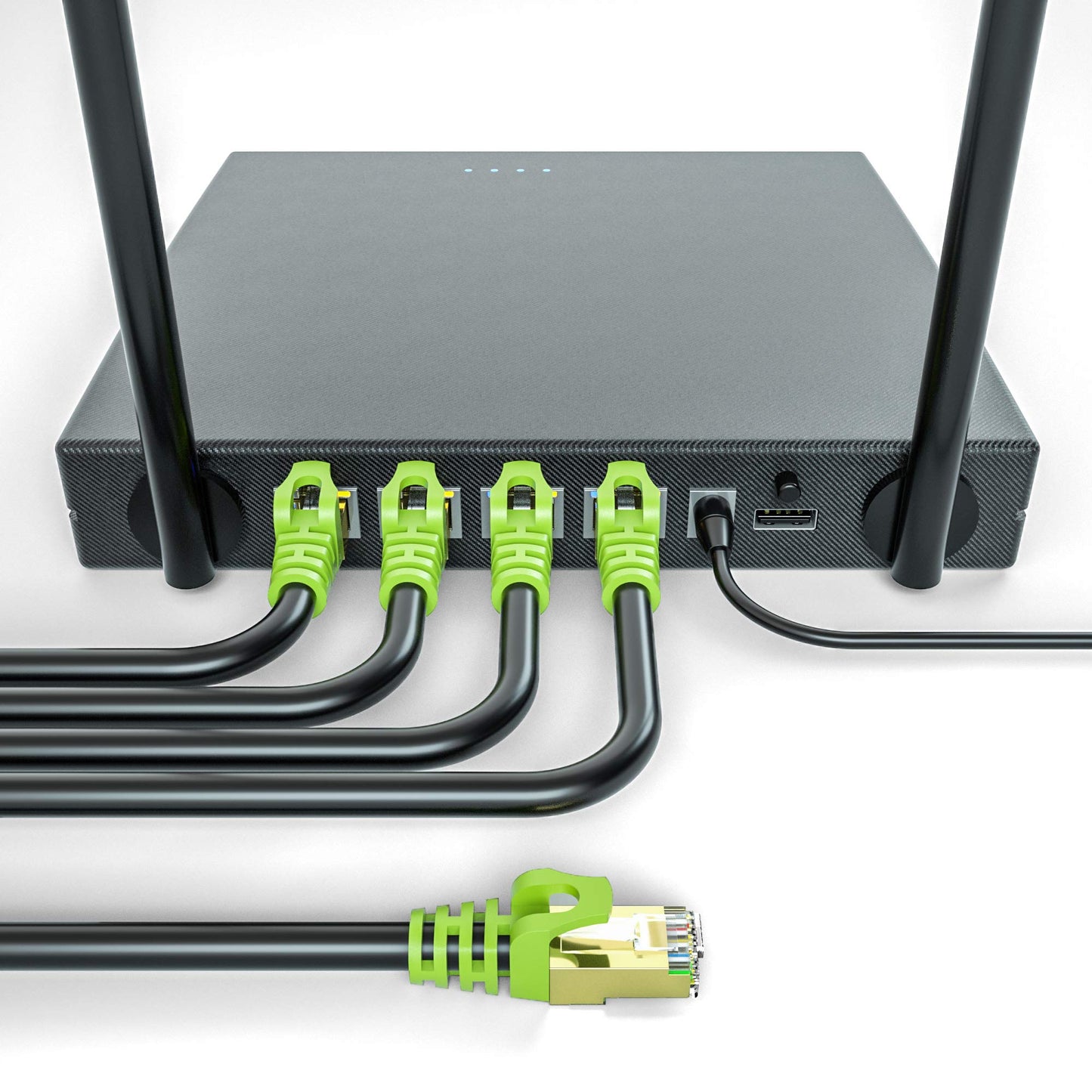 Outdoor Cat 7 Ethernet Cable 300ft, 26AWG Heavy-Duty Cat7 Networking Cord Patch Cable RJ45 Transmission Speed 10GbpsTransmission Bandwidth 600Mhz LAN Wire Cable SFTP Waterproof Direct Burial