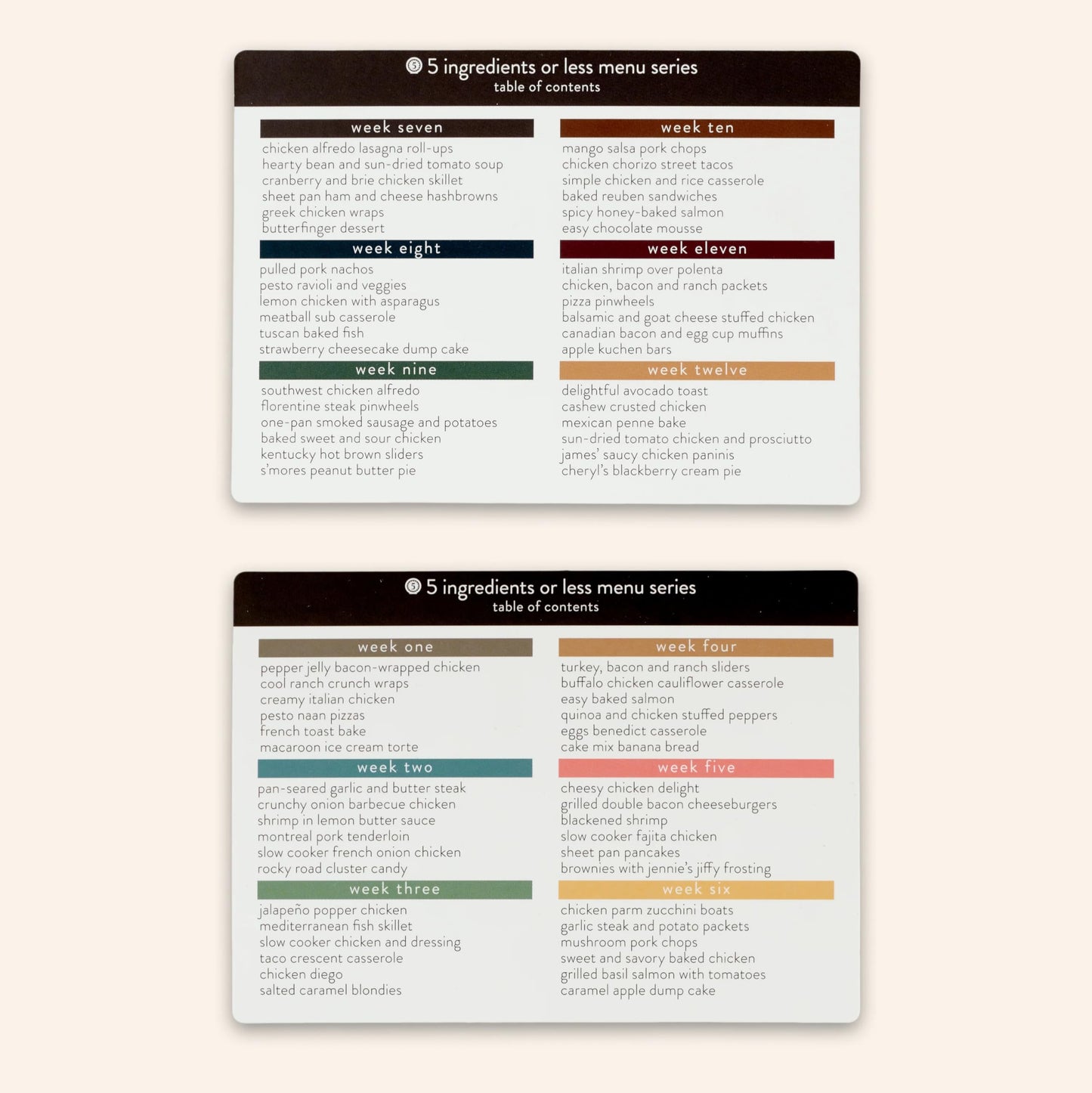 Meal Planner with 72 Recipe Cards (5 Ingredients or Less – Photo Edition) | Weekly Menu Planner | Sturdy Recipe Box | 12 Reusable Grocery Lists | 5 Blank Recipe Cards | Card Protector | Recipe Ideas