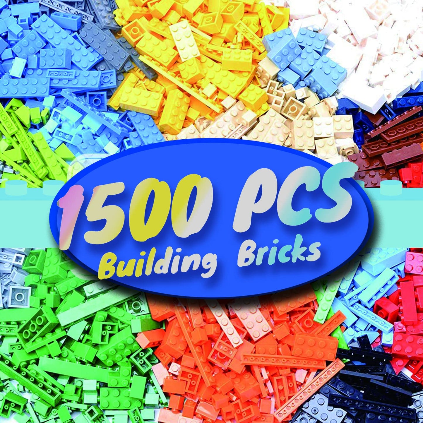 1500 Pieces Classic Building Blocks Set, Suitable for Boys and Girls from 6 Years, Compatible with All Major Brands (Multi-Colour)