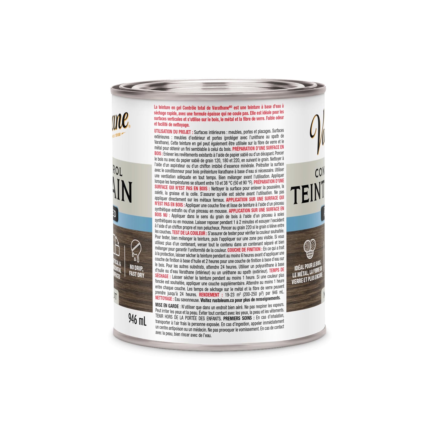 Varathane - premium water base gel stain Dark Walnut 946ml 398134