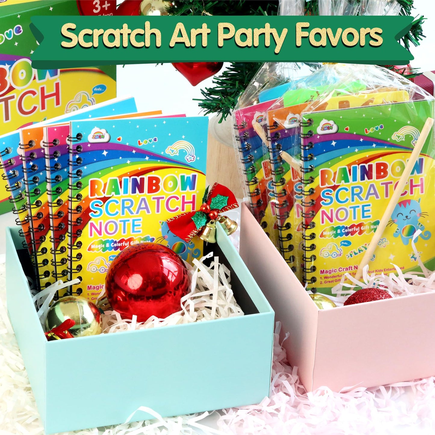 ZMLM Rainbow Scratch Party Favors Kids: Birthday Gifts Toy Bulk Scratch Art Notebook 36 Pack Scratch Paper Birthday Party Favor Girls Boys Art Craft Kit Scratch Pads Classroom Prizes