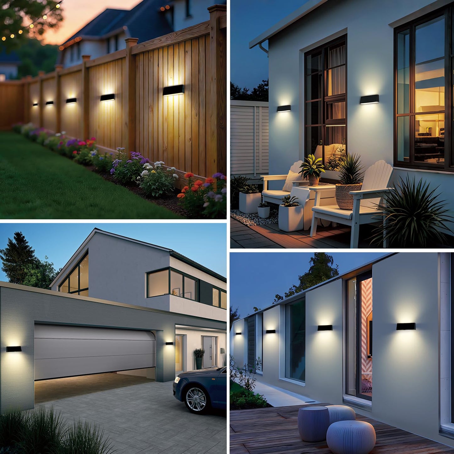 SOTTLOT Solar Lights, 700LM Up and Down Solar Outdoor Light Dimmable, 4000K Anti-Glare Solars Wall Lights Outdoor Waterproof for Fence Patio Yard Garage Garden Porch