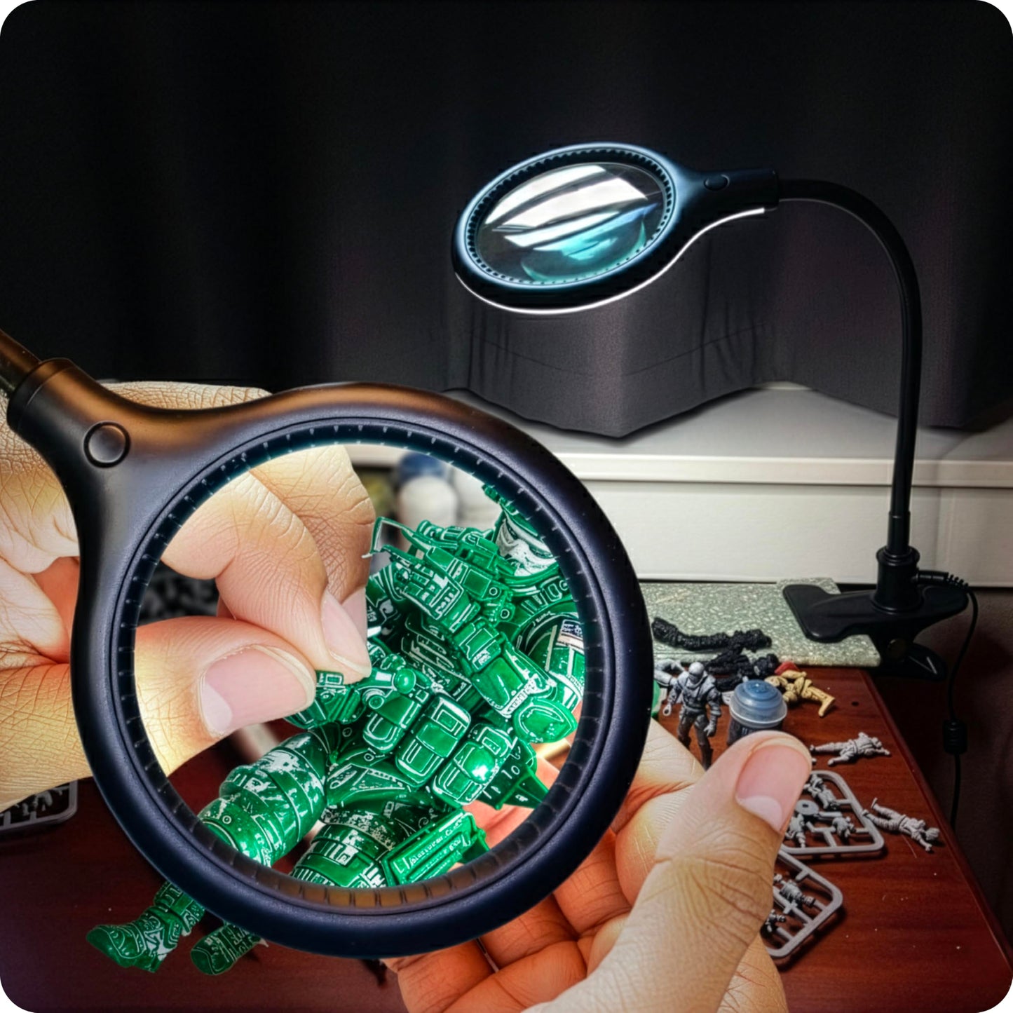 Brightech LightView Flex Magnifying Desk Lamp, 1.75X Light Magnifier, Adjustable Magnifying Glass with Light for Crafts, Reading, Close Work