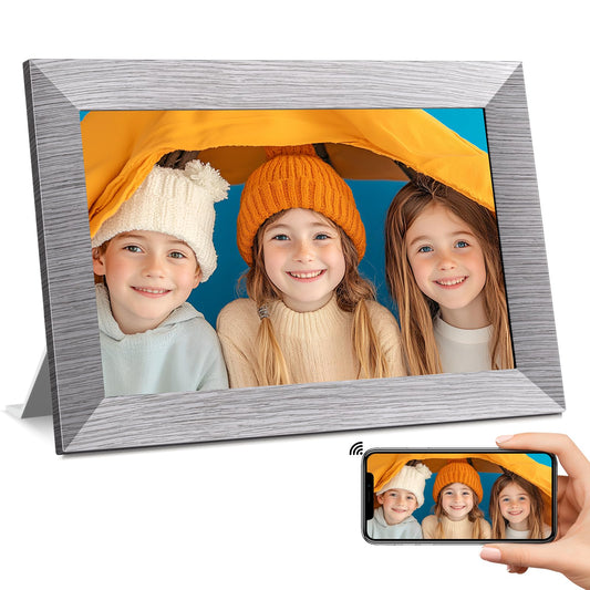 10.1 Inch Digital Picture Frame with 32GB Storage, WiFi Digital Photo Frame 1280x800 HD IPS Touchscreen, Easy Setup for Photo & Video Sharing via Free App