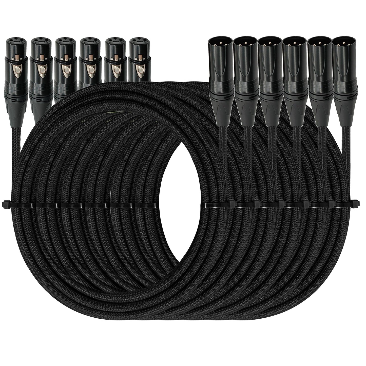 Premium XLR to XLR Cable 6 ft Noise-Canceling Wire Connector, Kevlar-Reinforced & Nylon Braided 3 Pin XLR Cables (OFC) Balanced Male to Female Mic/Microphone Cord for Speaker Mixer,Studio,PA System