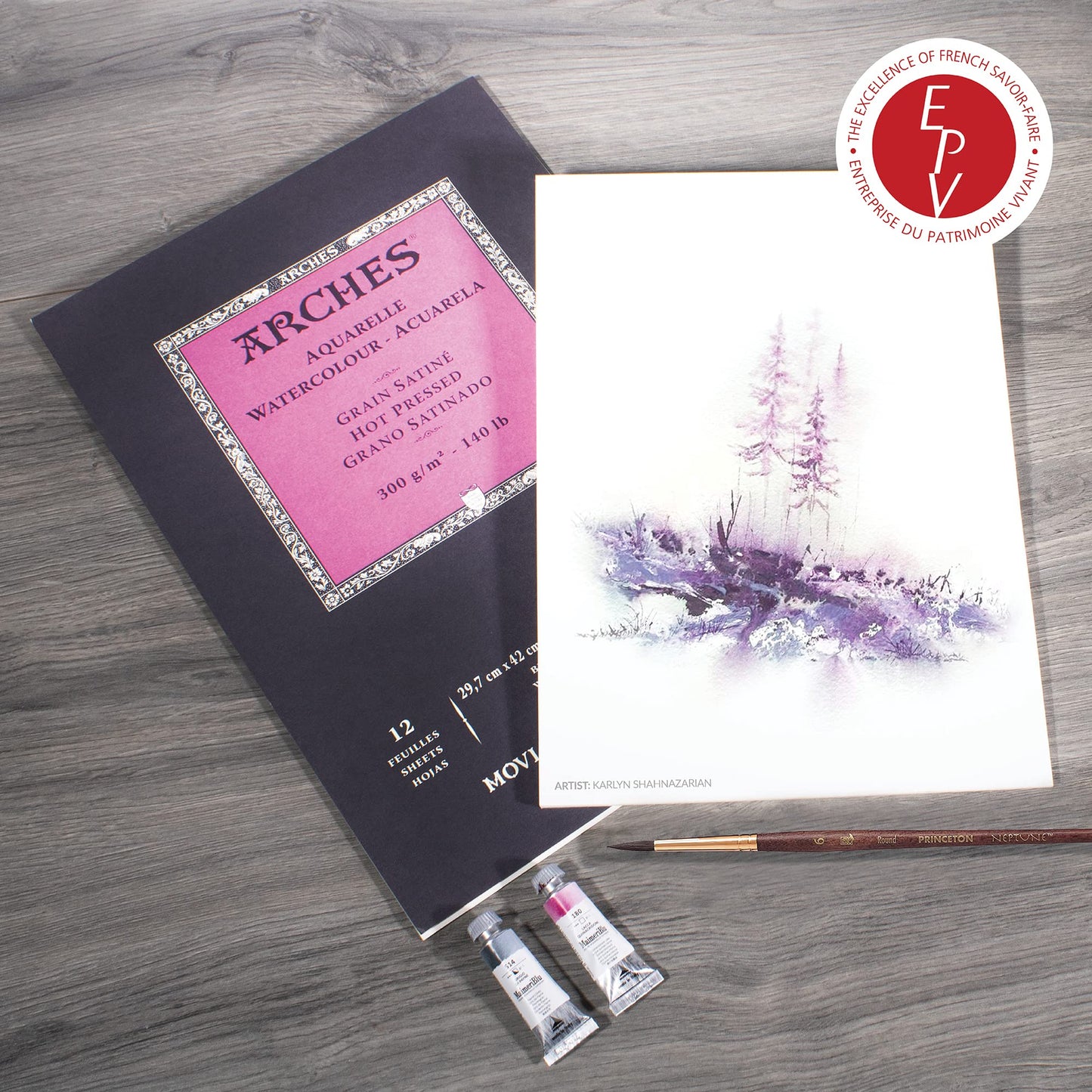 Arches Watercolor Paper Pad, 140 Pound, Hot Press, 9"x12"